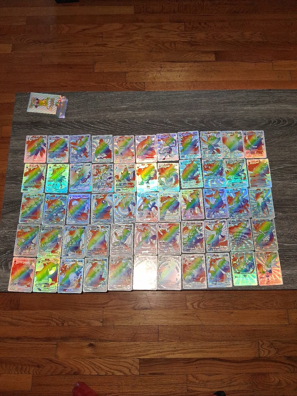 Holographic Pikachu & Ash Card Deck Box - Silver Holo